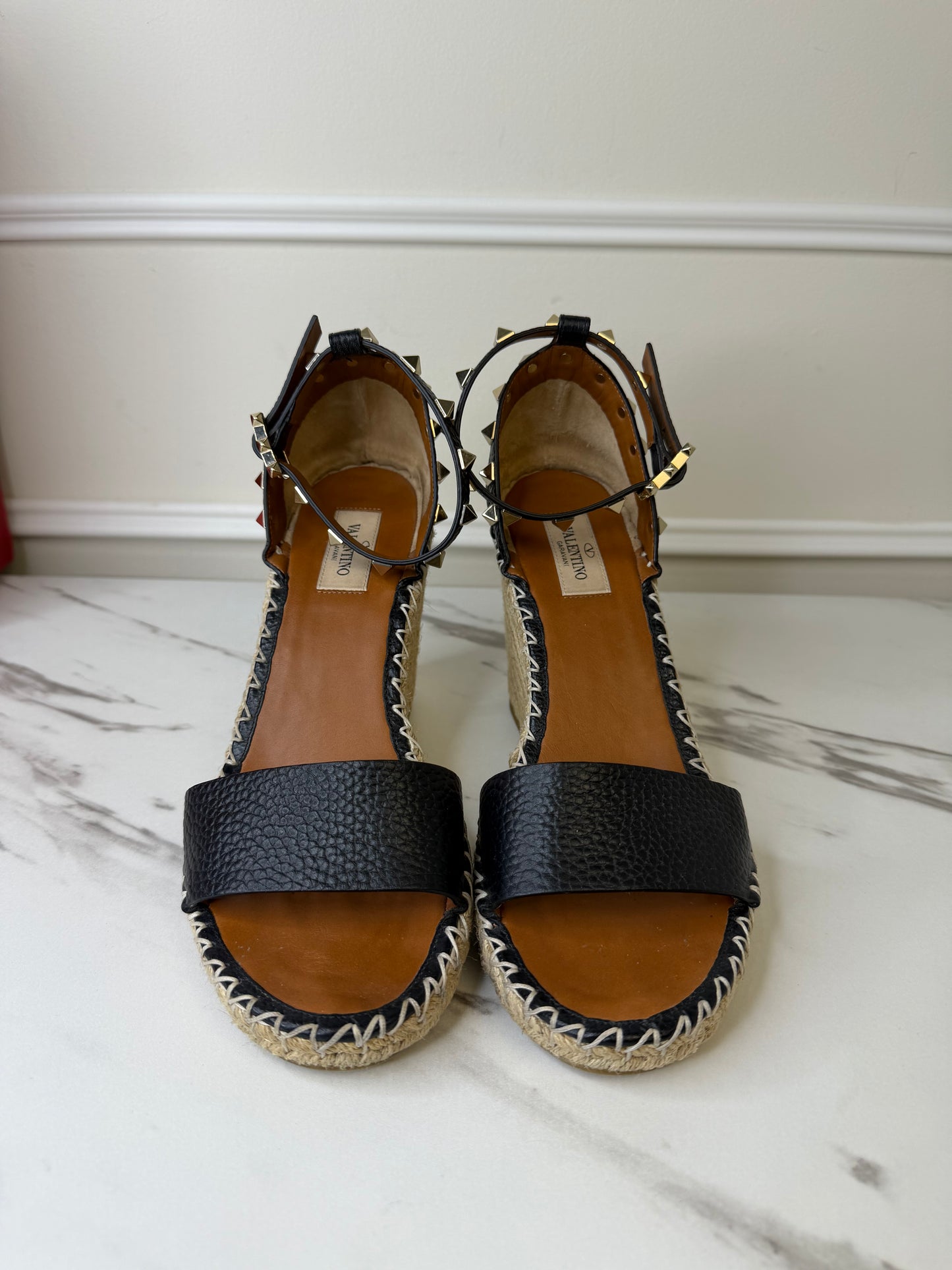 Valentino Rock Stud Wedges, Size 30