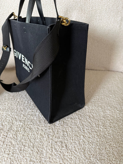 Givenchy black canvas G tote bag