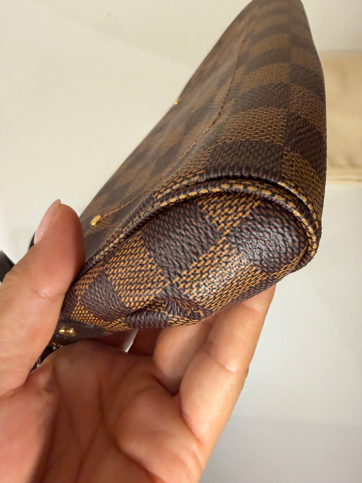 Louis Vuitton Damier Ebene Clutch/ Cross Body Bag, Small size