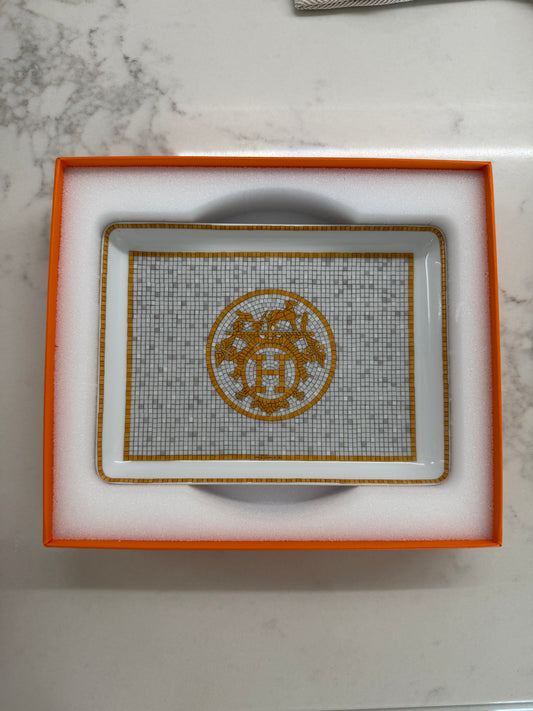 Hermes Mosaique gold Sushi tray