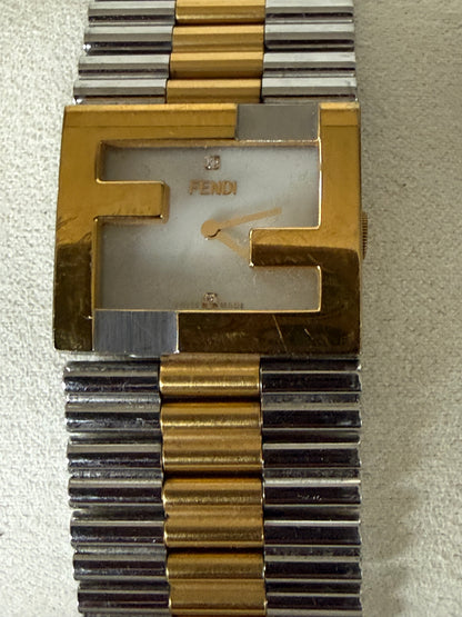 Fendi Fendimania bracelet watch featuring a two-tone stainless steel