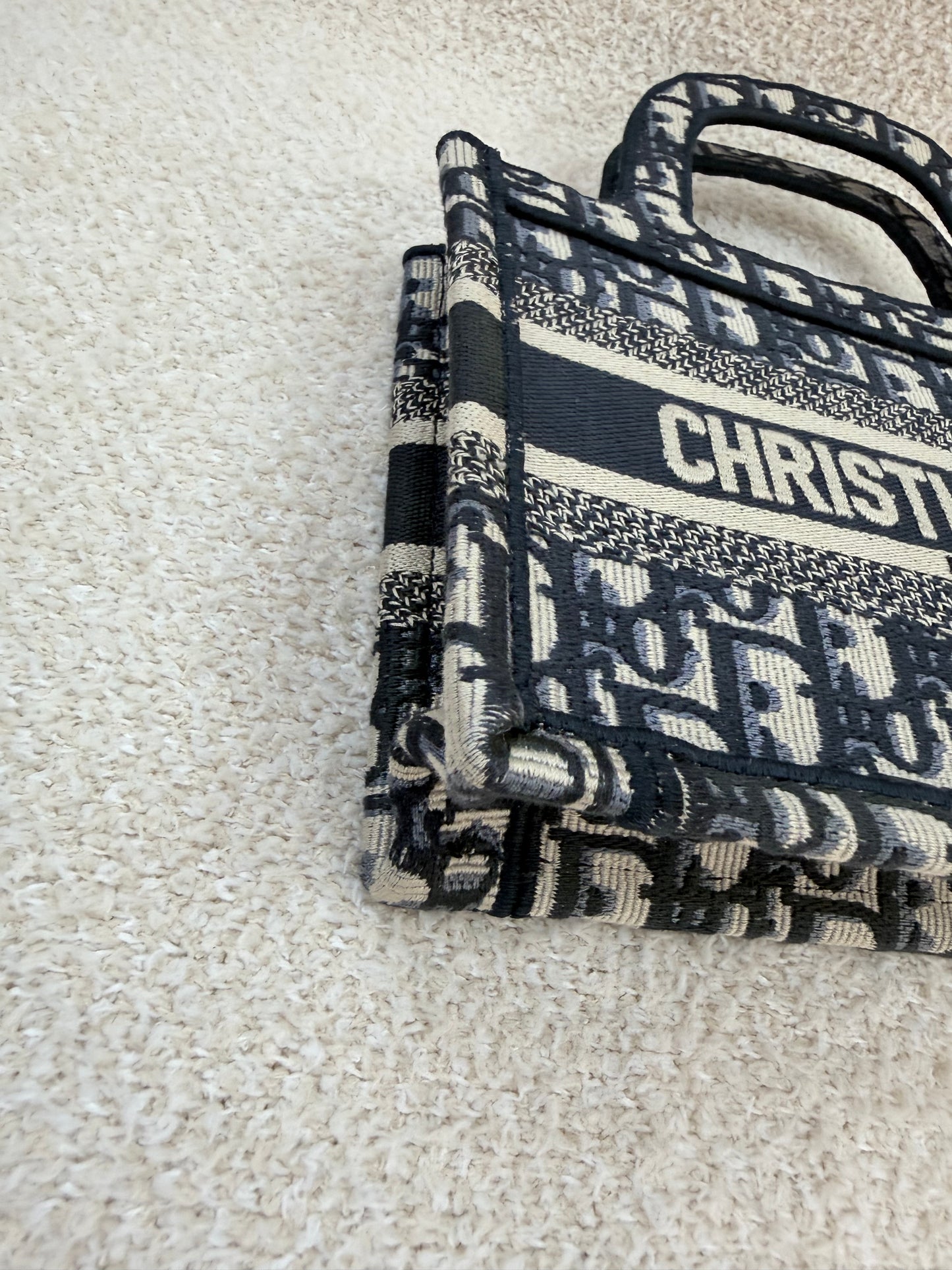 Dior mini book tote navy