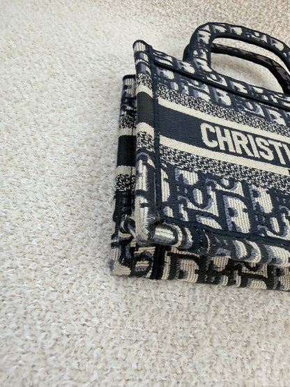 Dior mini book tote navy