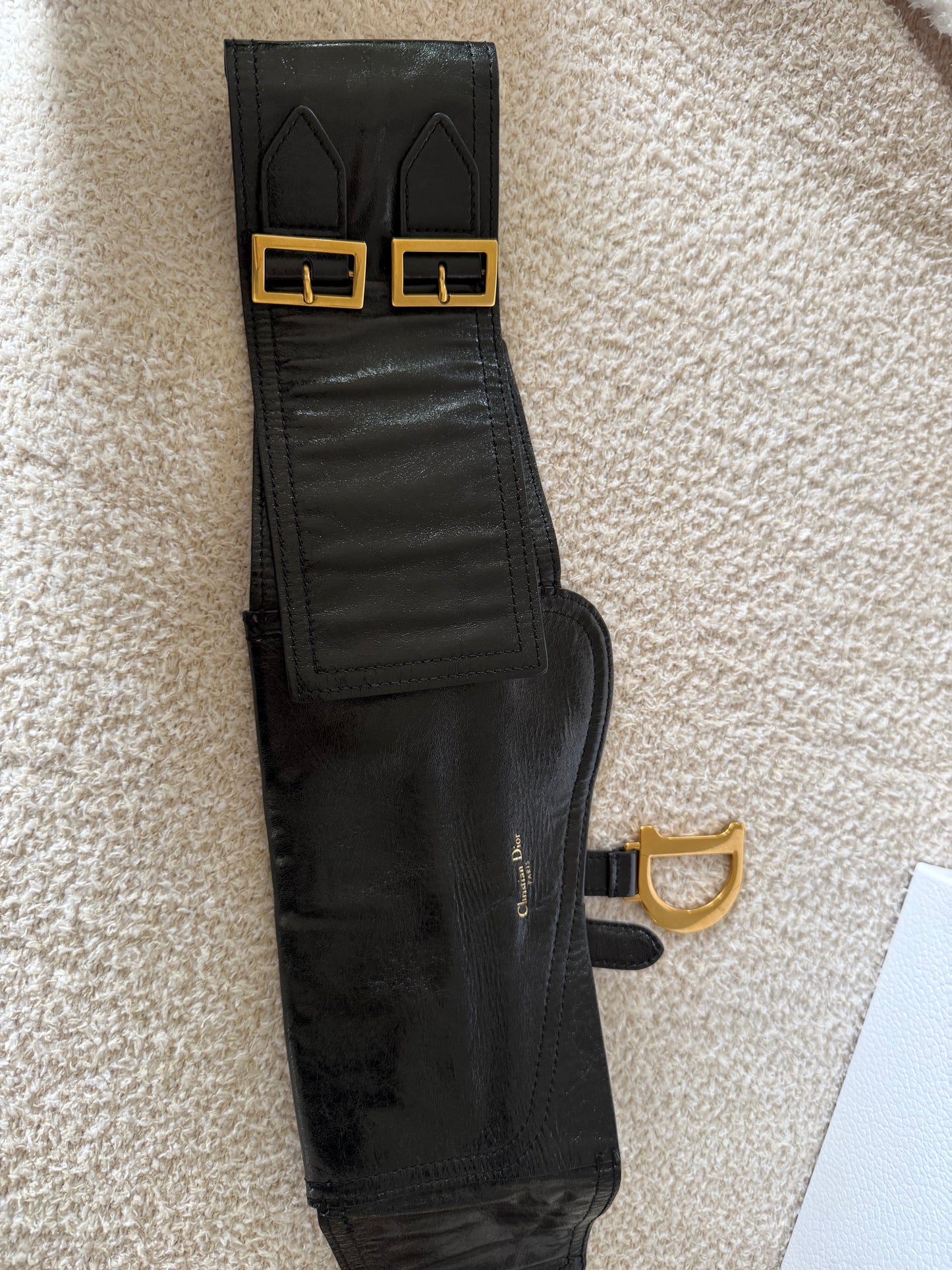 Dior Black Saddle Belt