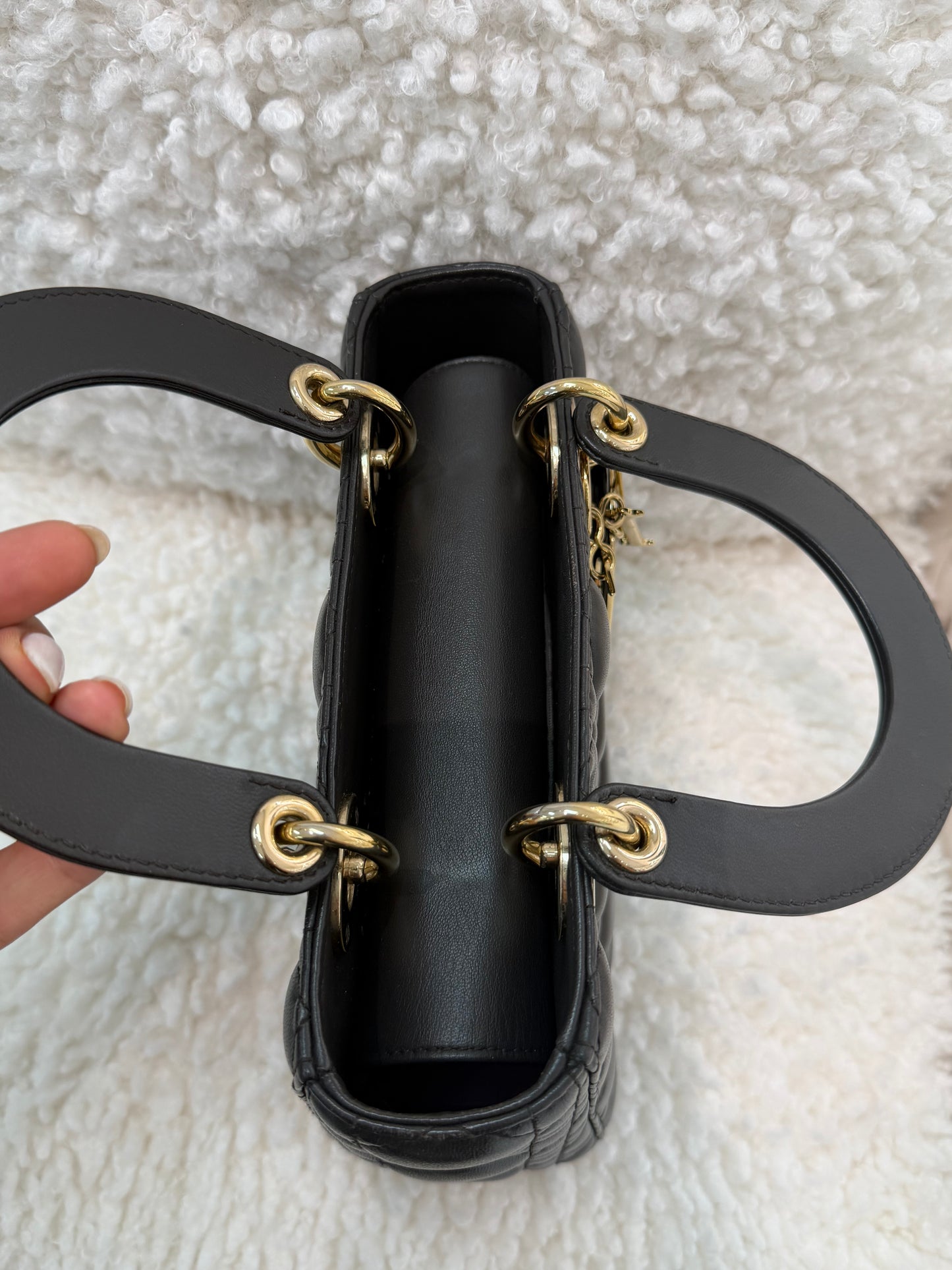Lady Dior , Size Small, Grey/ Gold