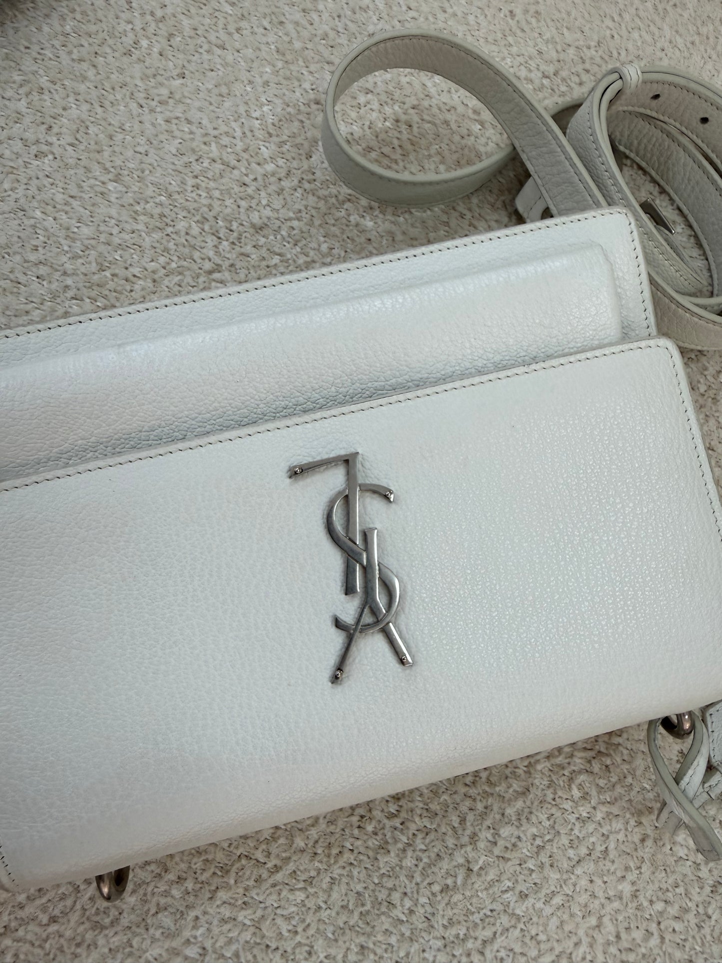 Saint Laurent YSL medium sunset white/silver bag