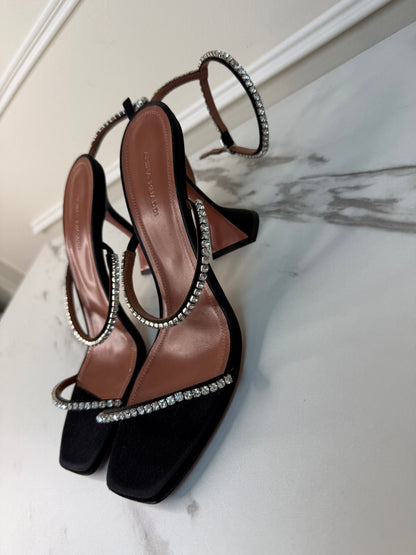 Amina Muaddi Gilda sandals in black size 39.5