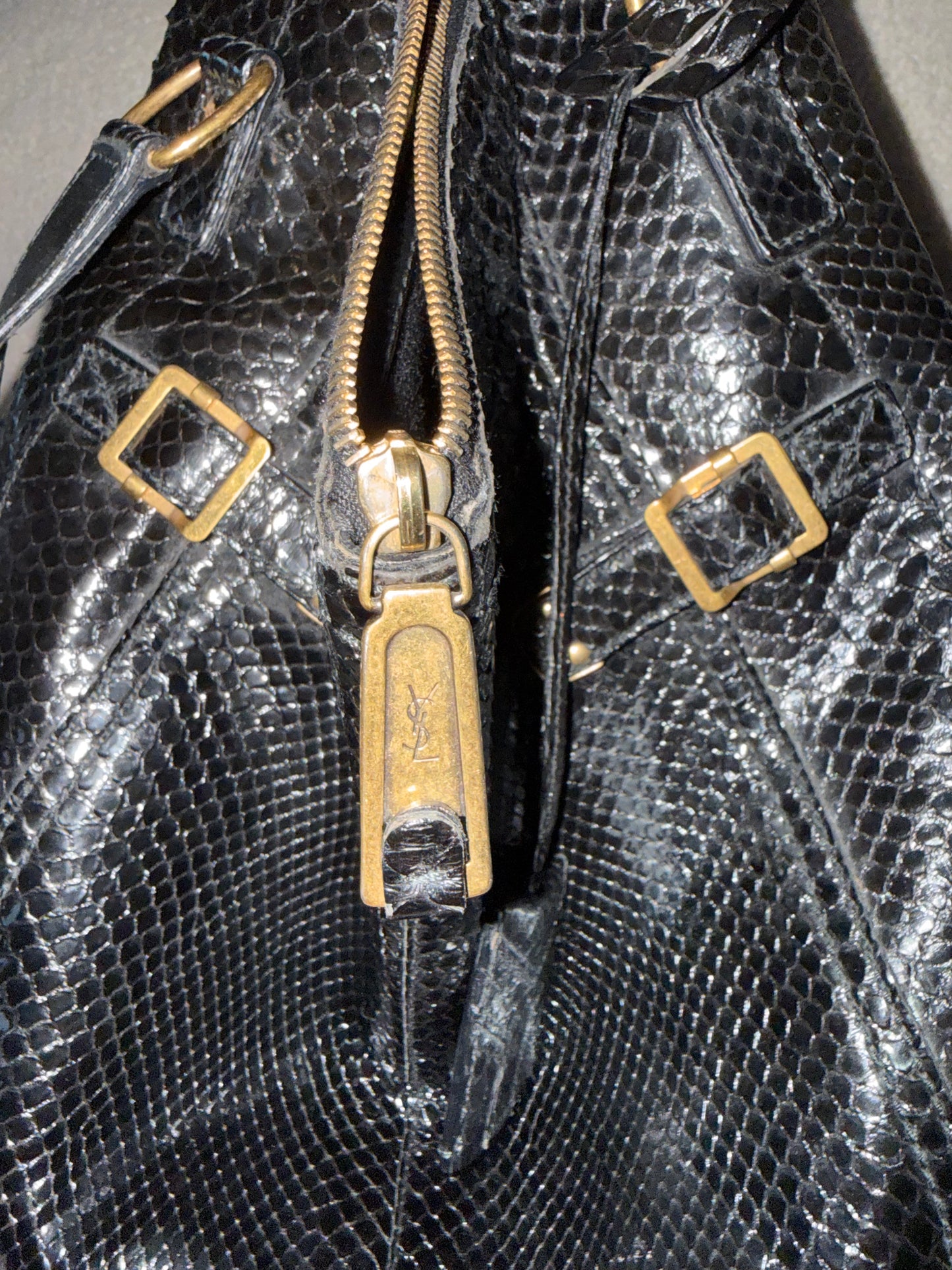 Saint Laurent Black textured Saint Rive Gauche tote bag