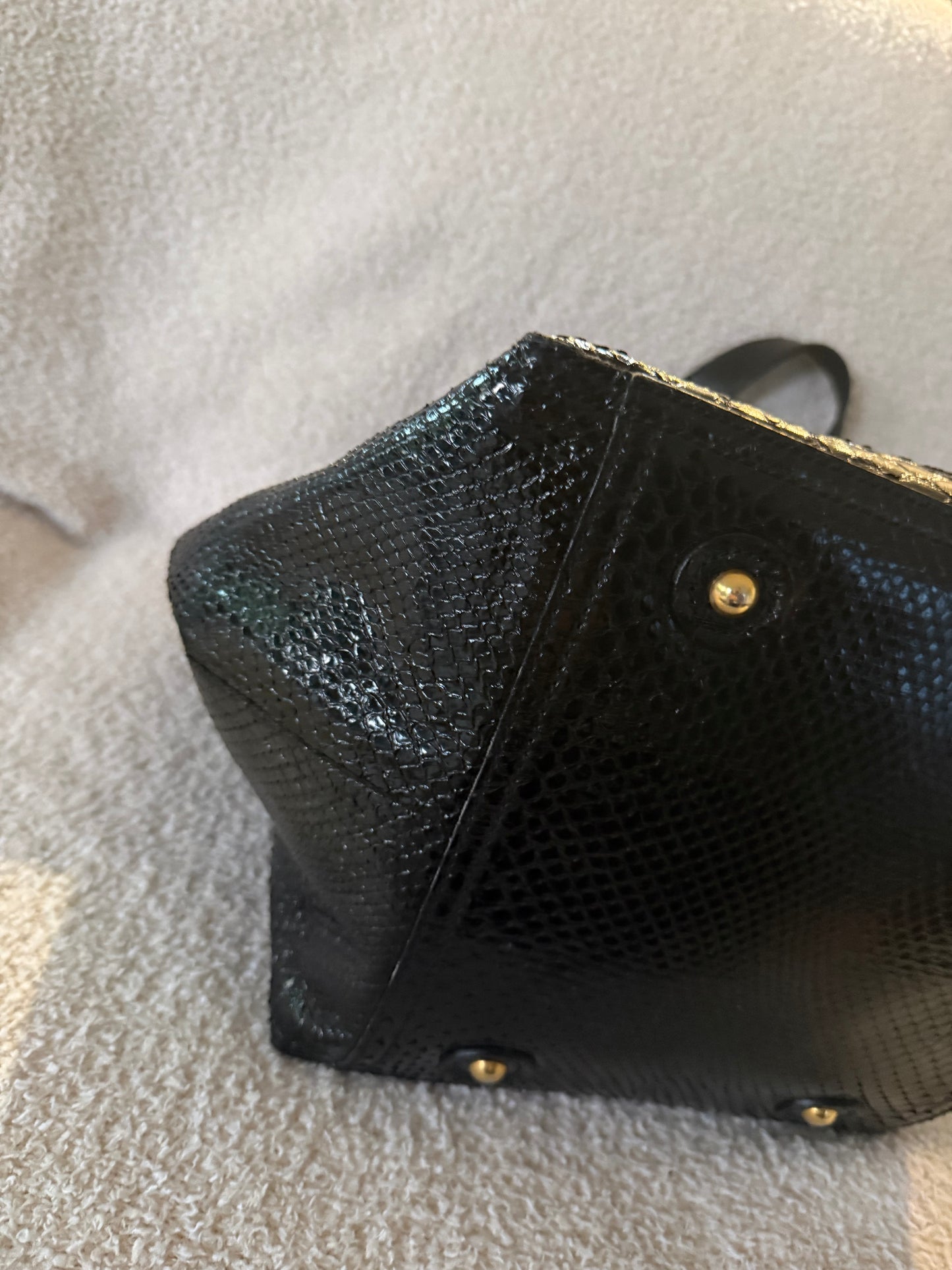 Saint Laurent Black textured Saint Rive Gauche tote bag