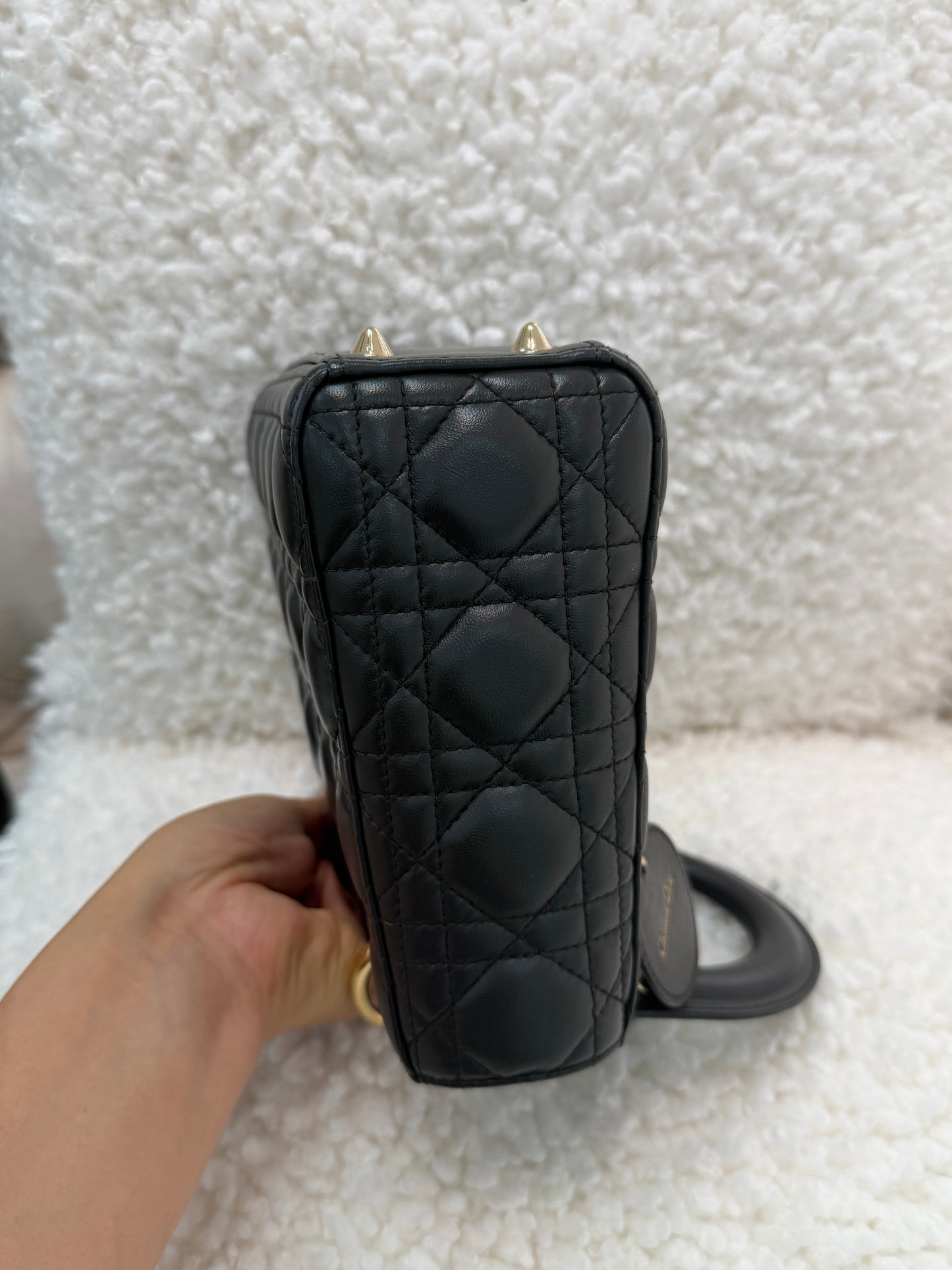 Lady Dior , Size Small, Grey/ Gold