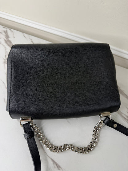 Louis Vuitton Lockme II BB bag in black grained calfskin leather with silver-tone hardware