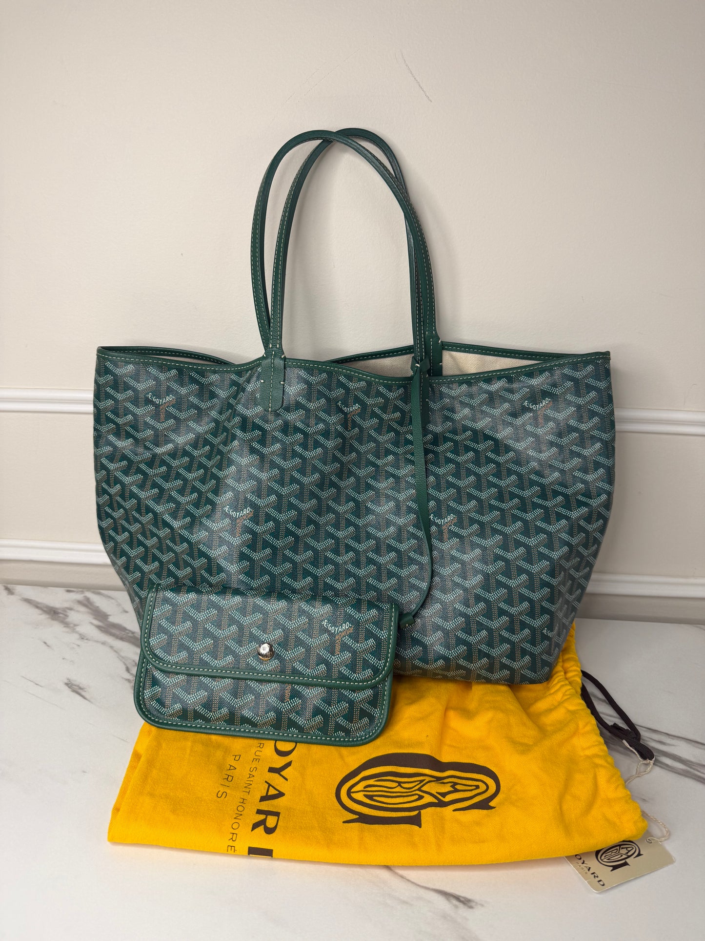 Goyard Saint Louis PM tote bag in green Goyardine coated canvas
