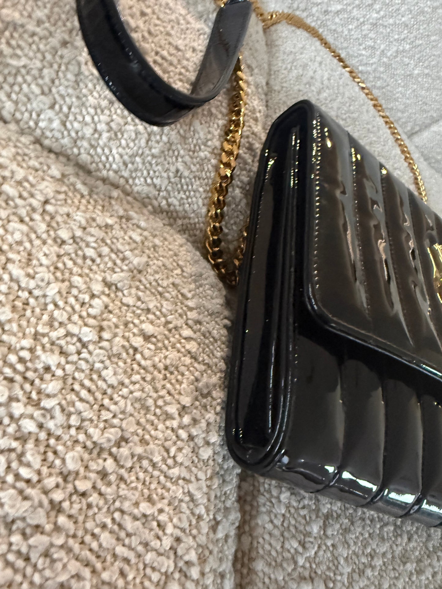 Saint Laurent Small Vicky Quilted Patent