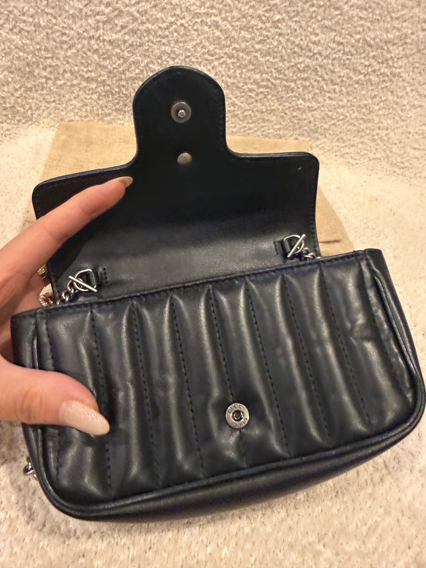 Black Gucci GG Marmont Super Mini bag
