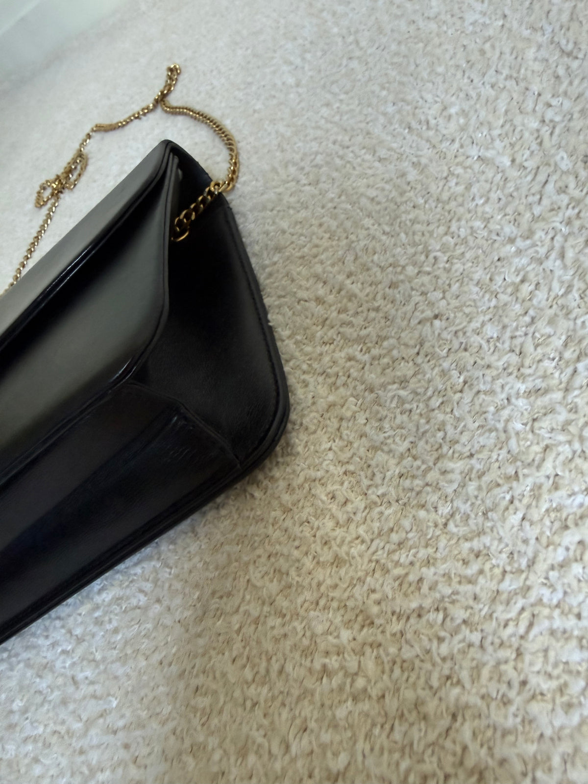 Christian Dior vintage black leather flap chain bag