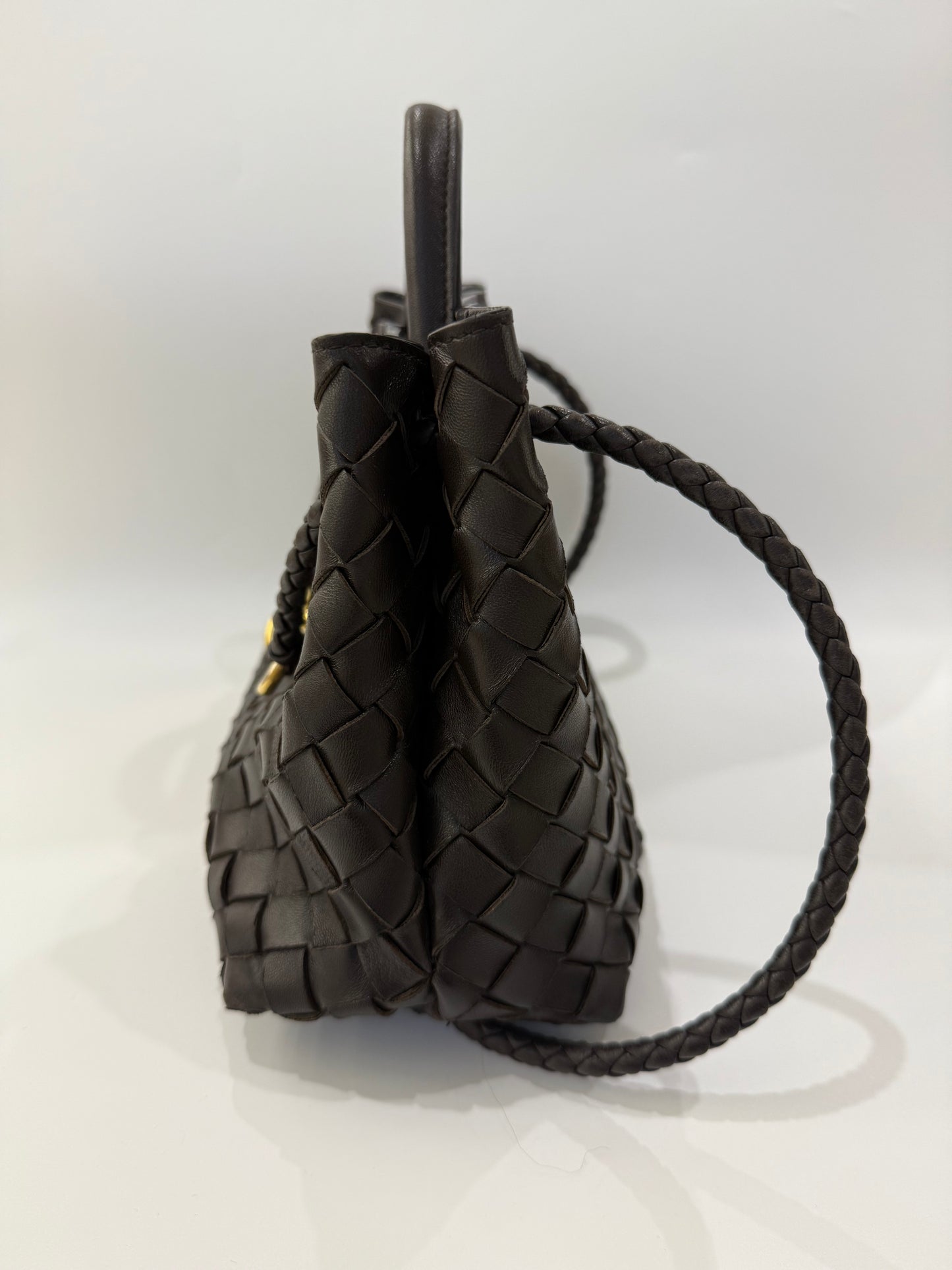 Bottega Veneta Andiamo Small Leather Top Handle Bag