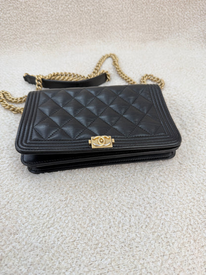 Chanel boy woc black lambskin with ghw
