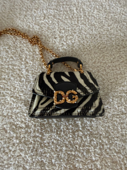 Dolce & Gabbana mini zebra-print calf hair DG Amore crossbody bag