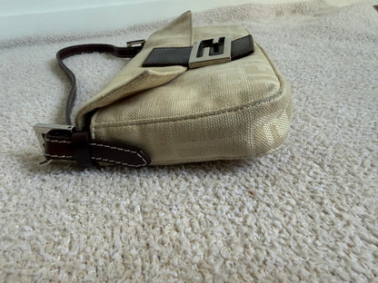 Fendi Baguette vintage beige Zucca canvas shoulder bag