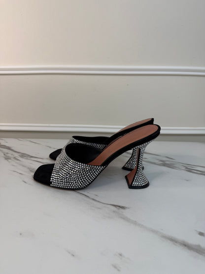 Amina Muaddi Lupita crystal mules size 40