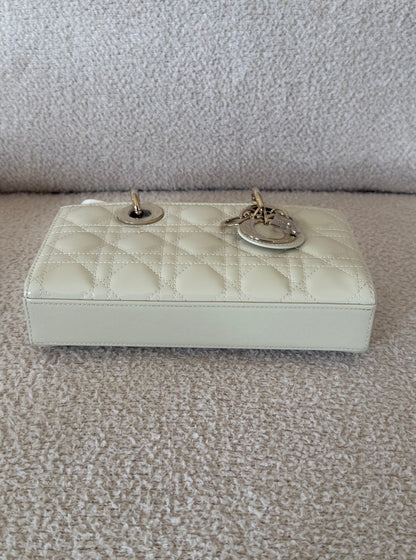 DIOR Small Lady D-Joy Bag in Latte Patent Cannage Calfskin
