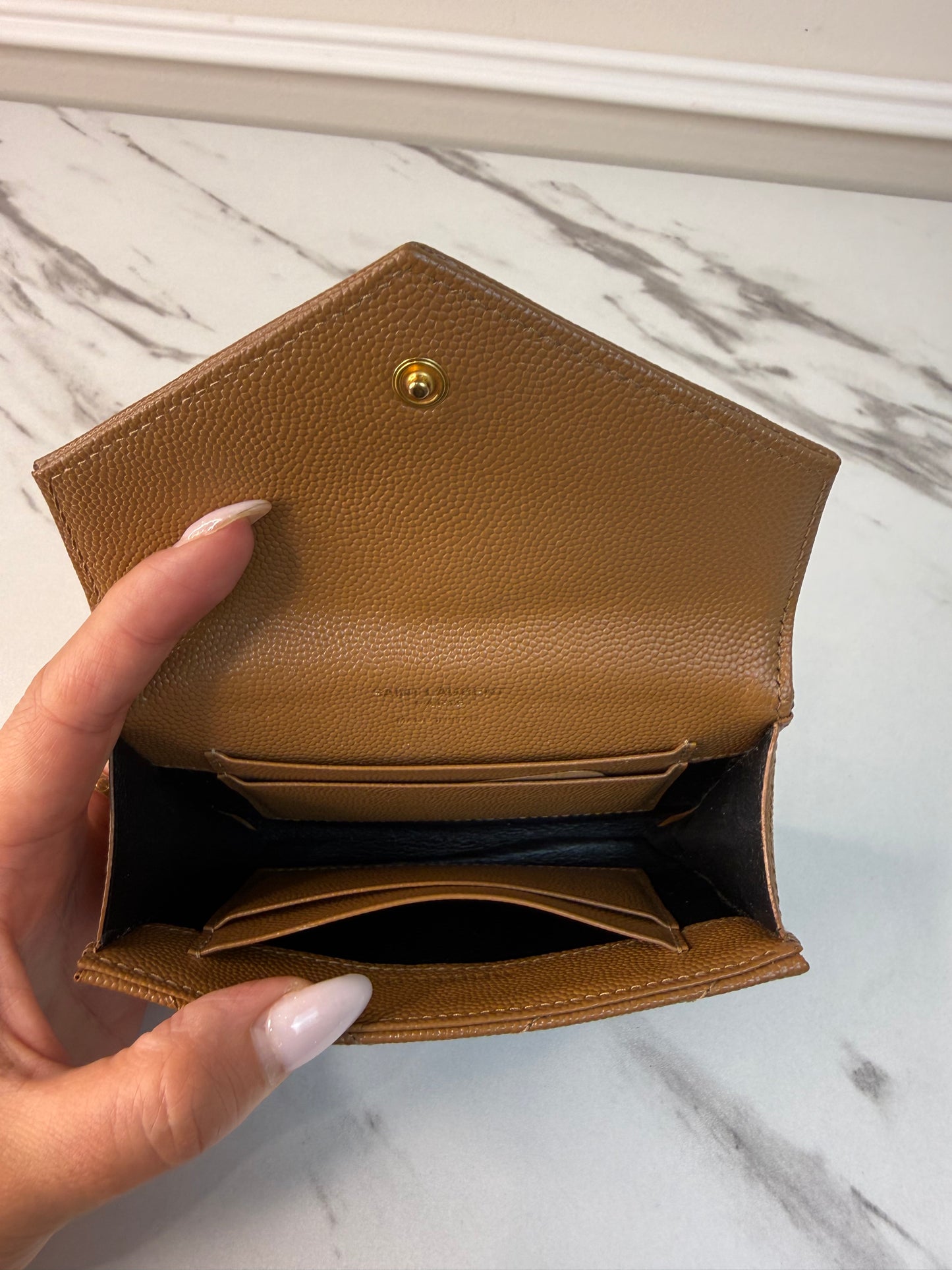 Saint Laurent Cassandre Matelassé small envelope wallet