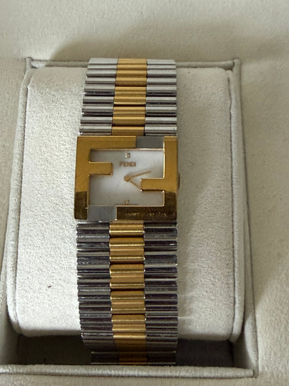 Fendi Fendimania bracelet watch featuring a two-tone stainless steel