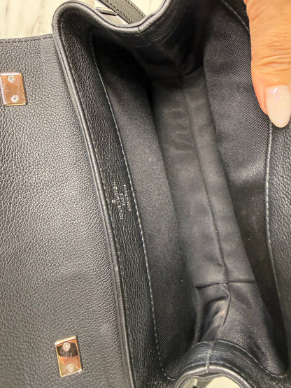 Louis Vuitton Lockme II BB bag in black grained calfskin leather with silver-tone hardware