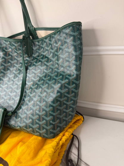 Goyard Saint Louis PM tote bag in green Goyardine coated canvas
