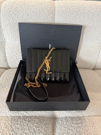 Saint Laurent Small Vicky Quilted Patent
