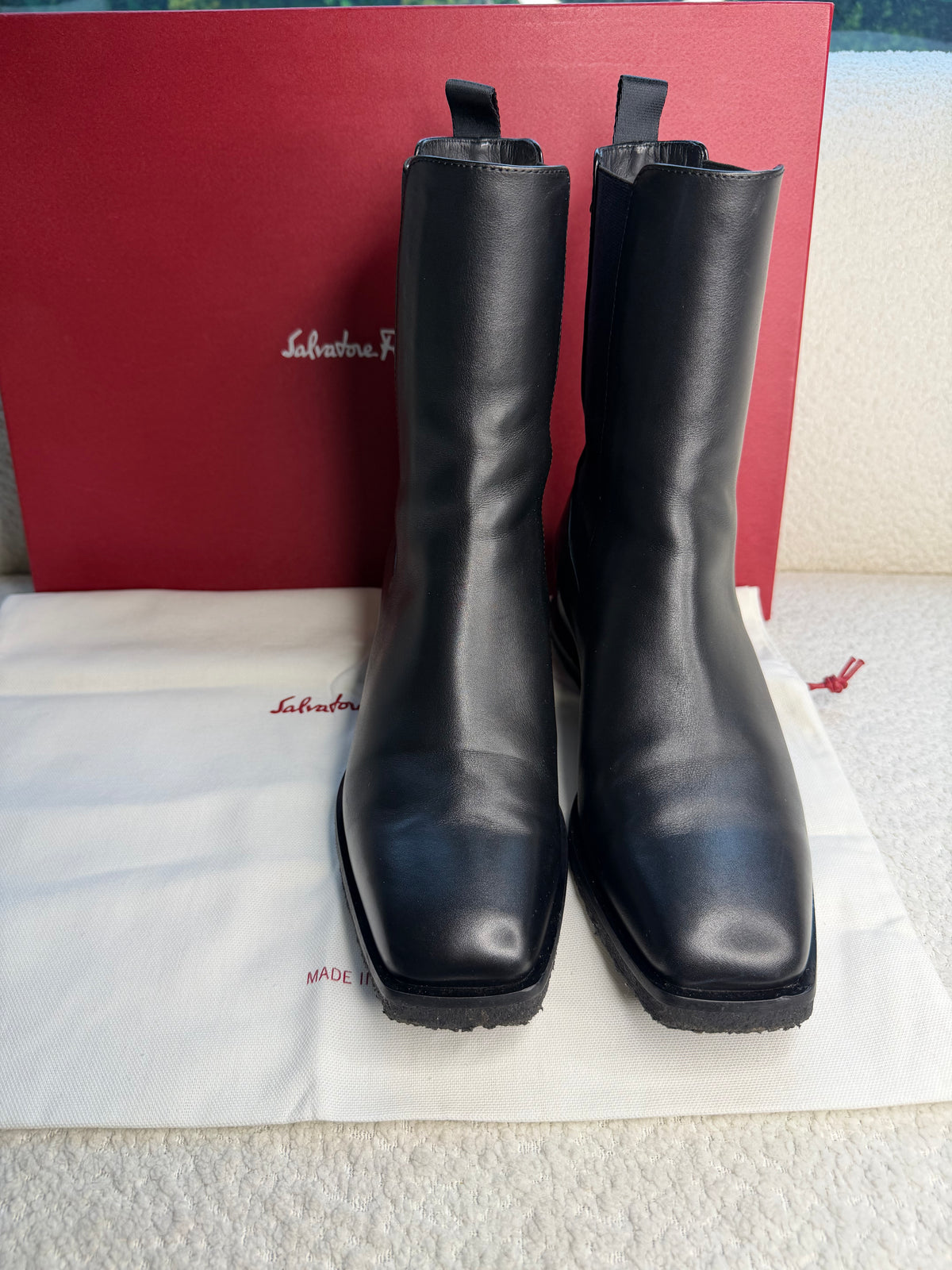 Salvador Ferragamo Low Wedge Boots