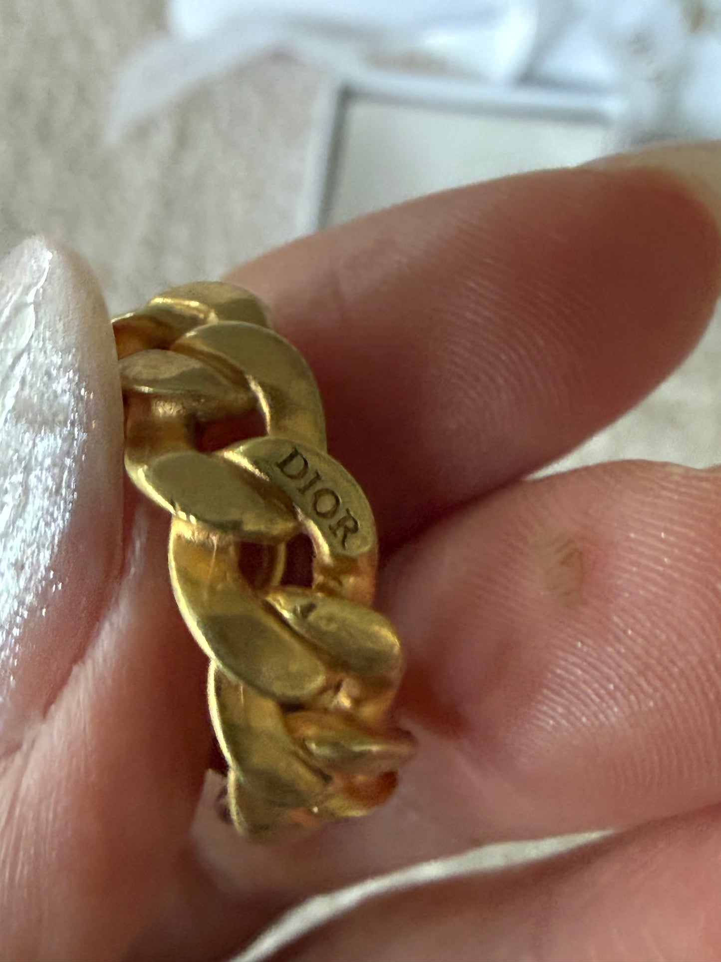 Dior Danseuse Etoile ring features gold-finish metal links