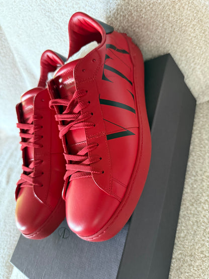 Valentino Garavani Open Low 'Logo Print - Red' leather sneakers size 44