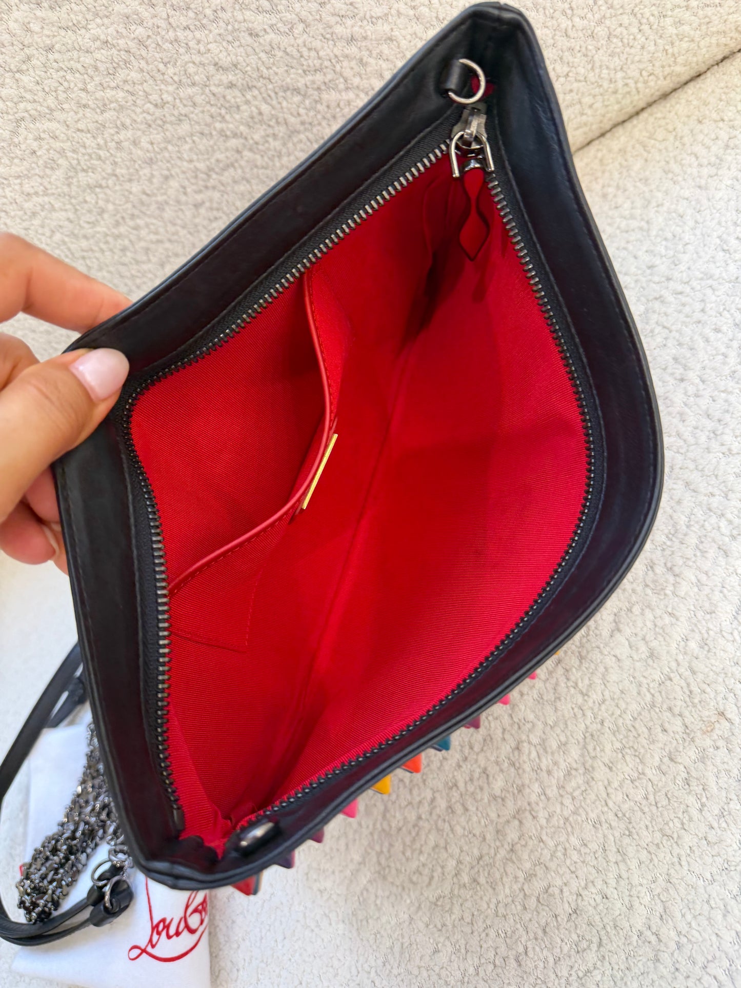 Christian Louboutin spiked bag 
RRP $1290