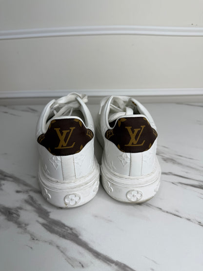 White Monogram Embossed Time Out Sneakers