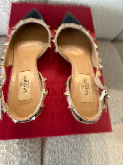 Valentino Rockstud slingback kitten heels size 36
