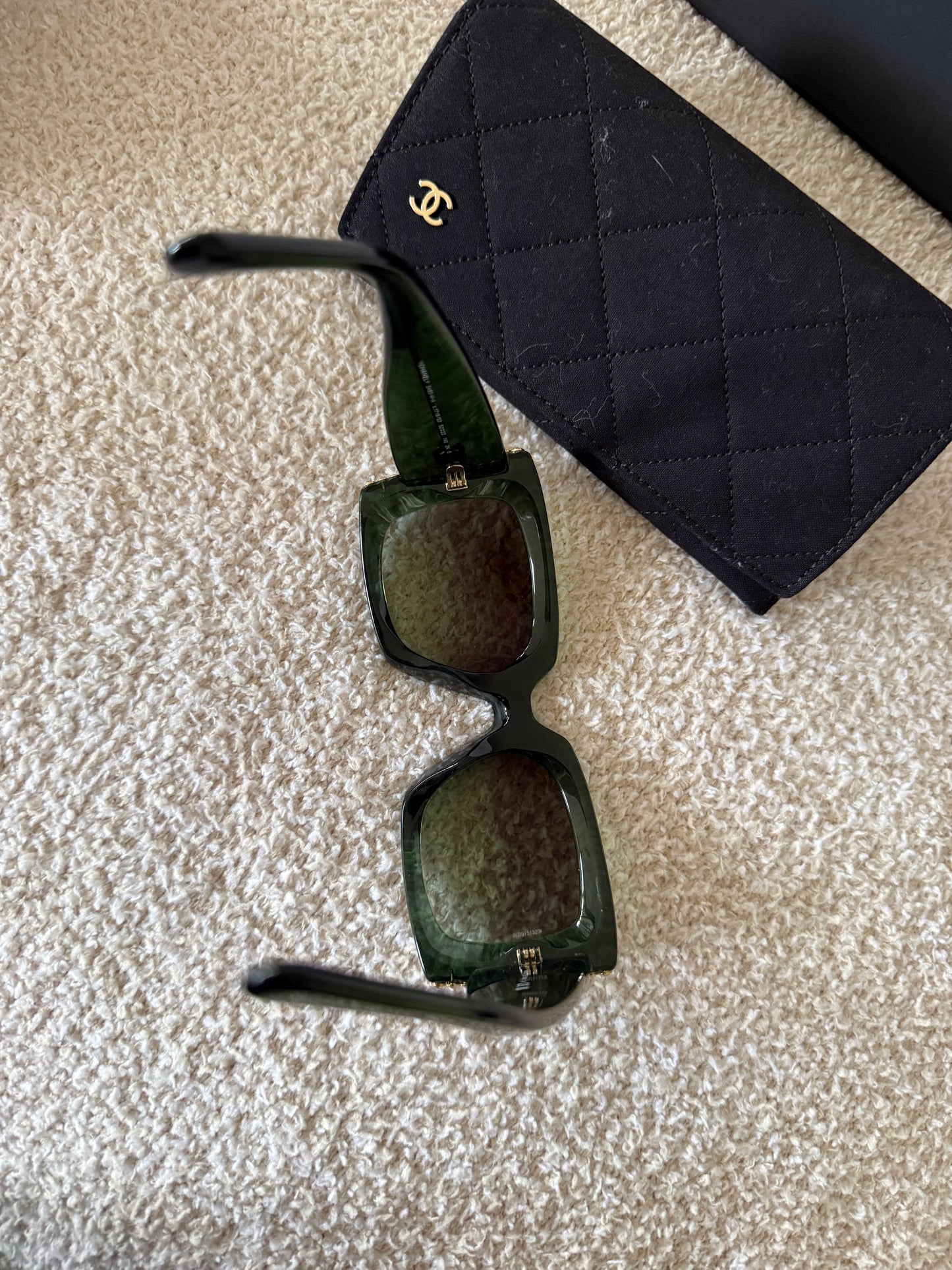 Chanel green oversized sunglasses