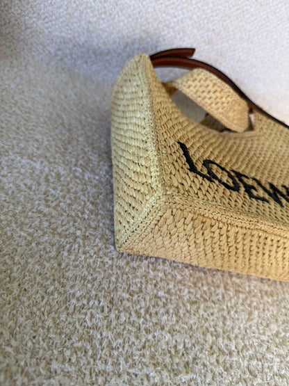 LOEWE mini Font tote in raffia