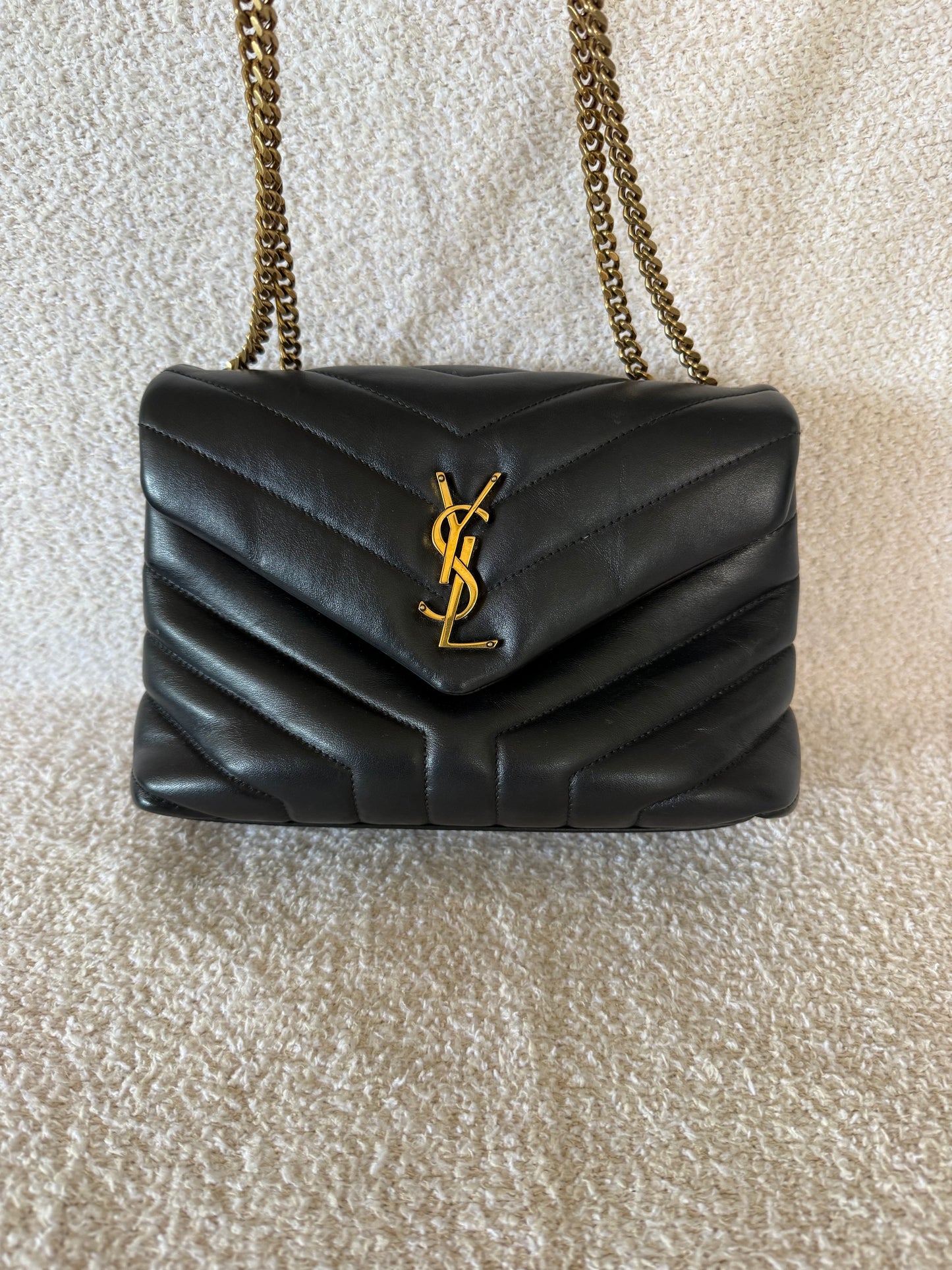 Saint Laurent Loulou small black lambskin bag