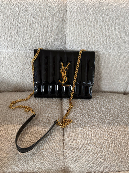 Saint Laurent Small Vicky Quilted Patent