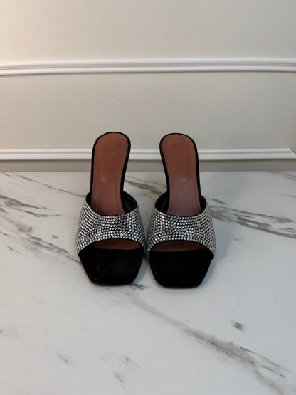 Amina Muaddi Lupita crystal mules size 40