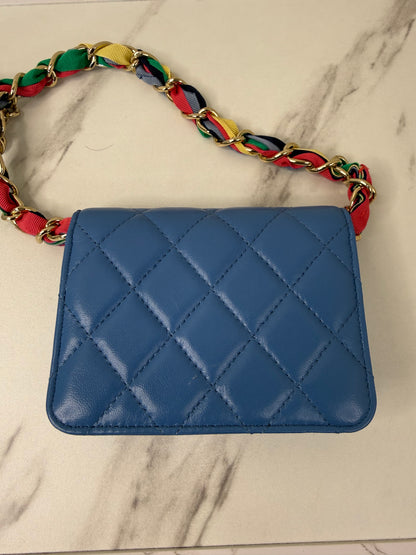 Chanel Lambskin Quilted Flap Card Holder On Chain