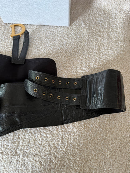 Dior Black Saddle Belt