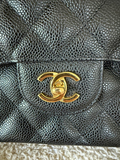 Chanel Classic flap jumbo black caviar with GHW