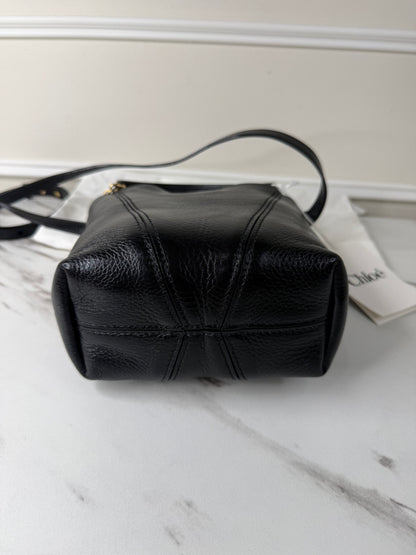 Chloé Small Spin Tote Bag black crafted from grained calf leather