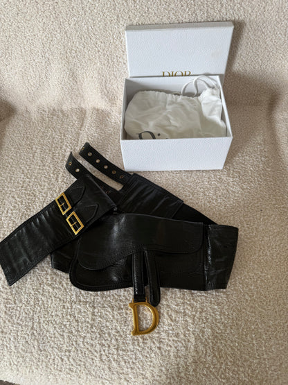 Dior Black Saddle Belt