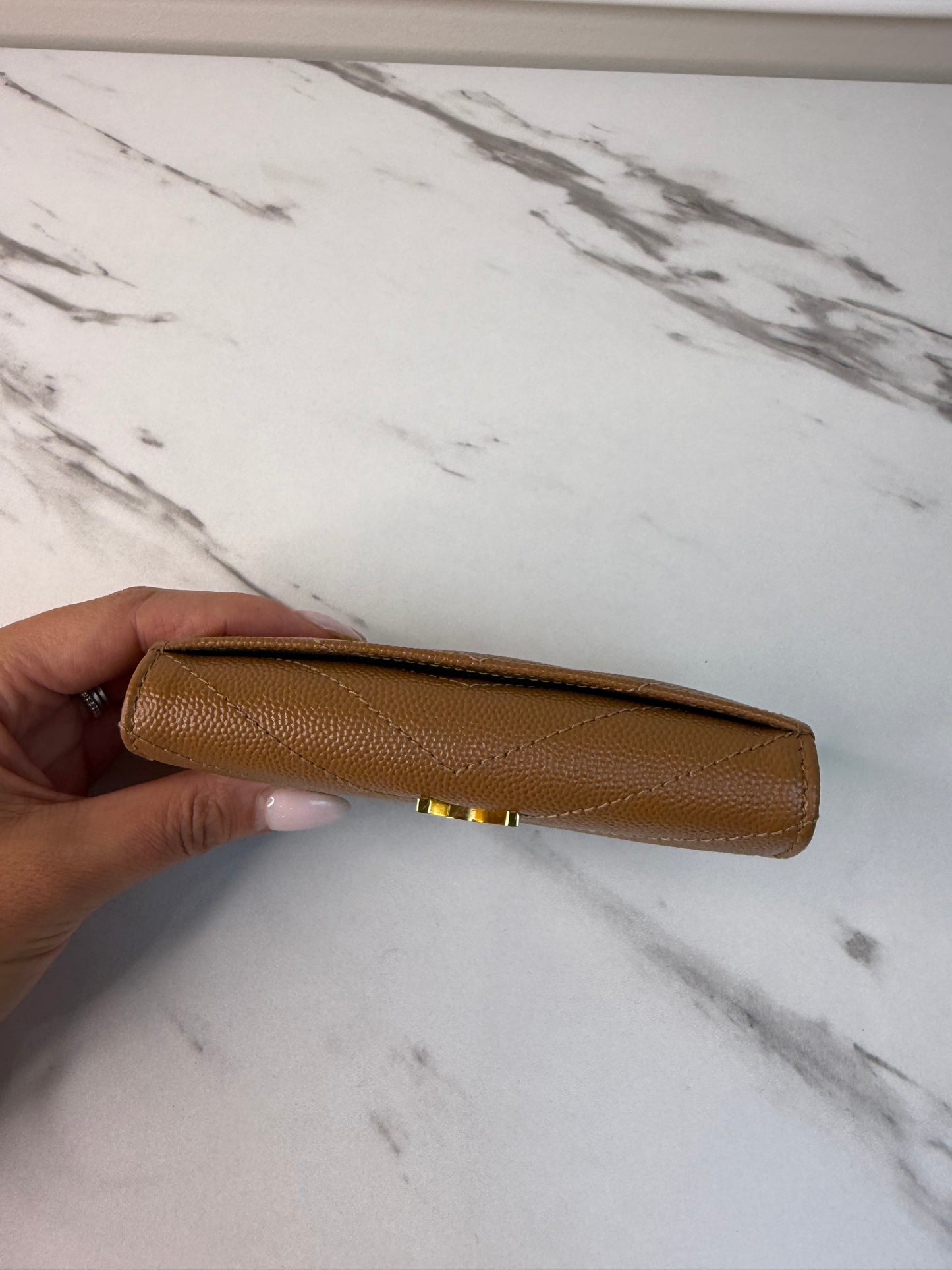 Saint Laurent Cassandre Matelassé small envelope wallet