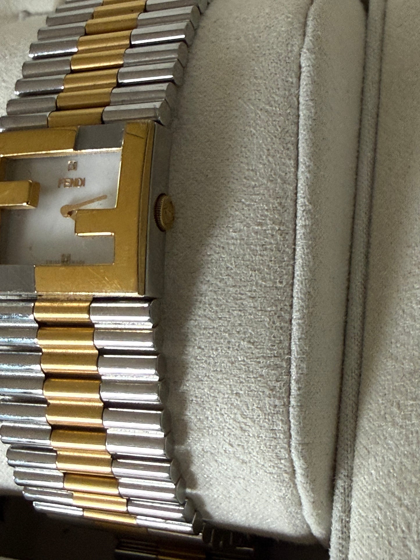 Fendi Fendimania bracelet watch featuring a two-tone stainless steel