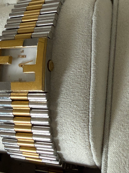 Fendi Fendimania bracelet watch featuring a two-tone stainless steel