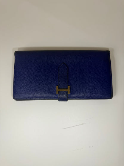 Hermes Bearn Wallet in Blue Electric
